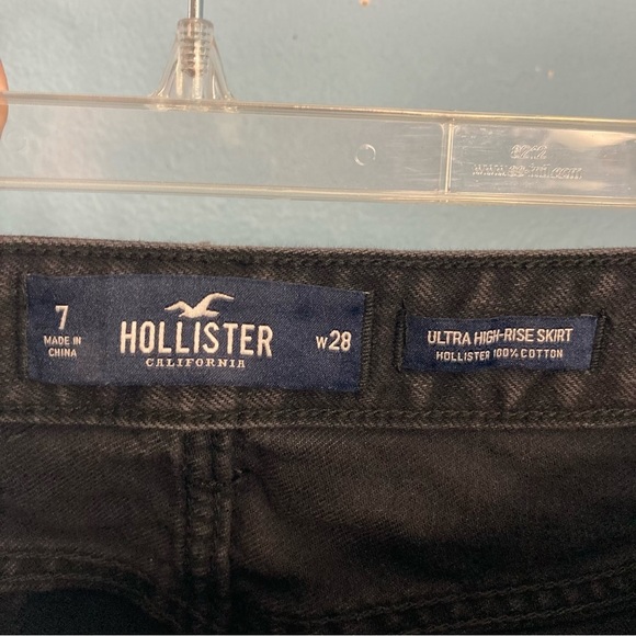 Hollister Ultra High Rise Denim Mini Skirt - Black - Size 28 - Picture 5 of 7